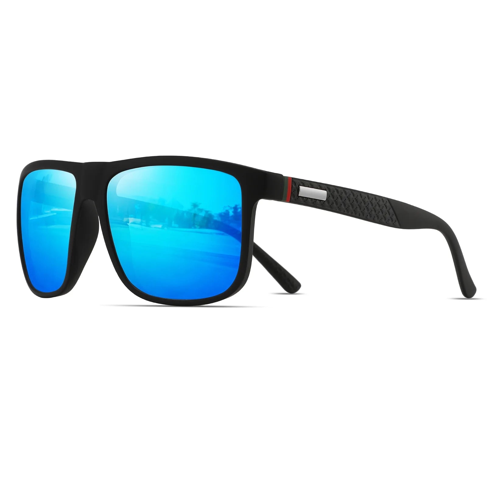 Vintage Fyrkantiga Solglasögon Män Kvinnor Lyxigt Varumärke C3-blåspegel