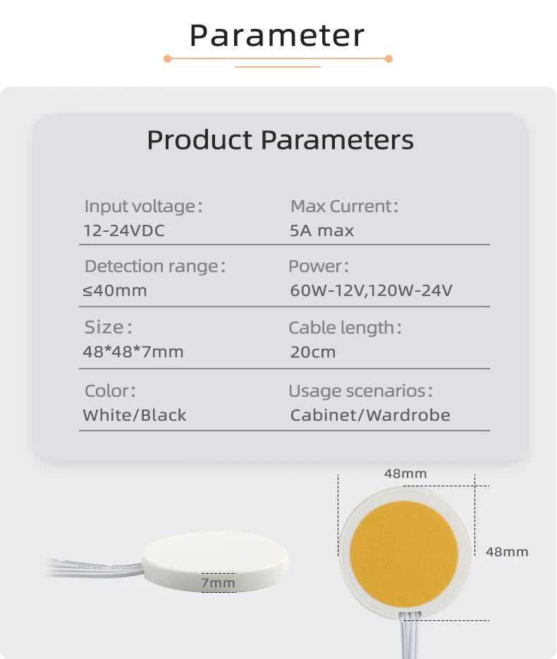 Smart Touch Dimmer Switch DC 12V/24V - LED Skåpbelysning med Sensor | 60W