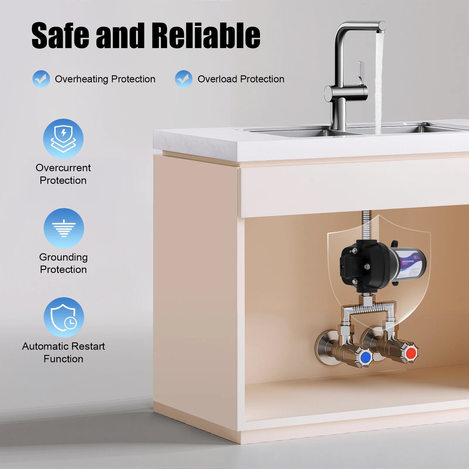 12V 4.5 GPM Water Pressure Booster Pump| Automatic Self Priming Misting Booster Pump