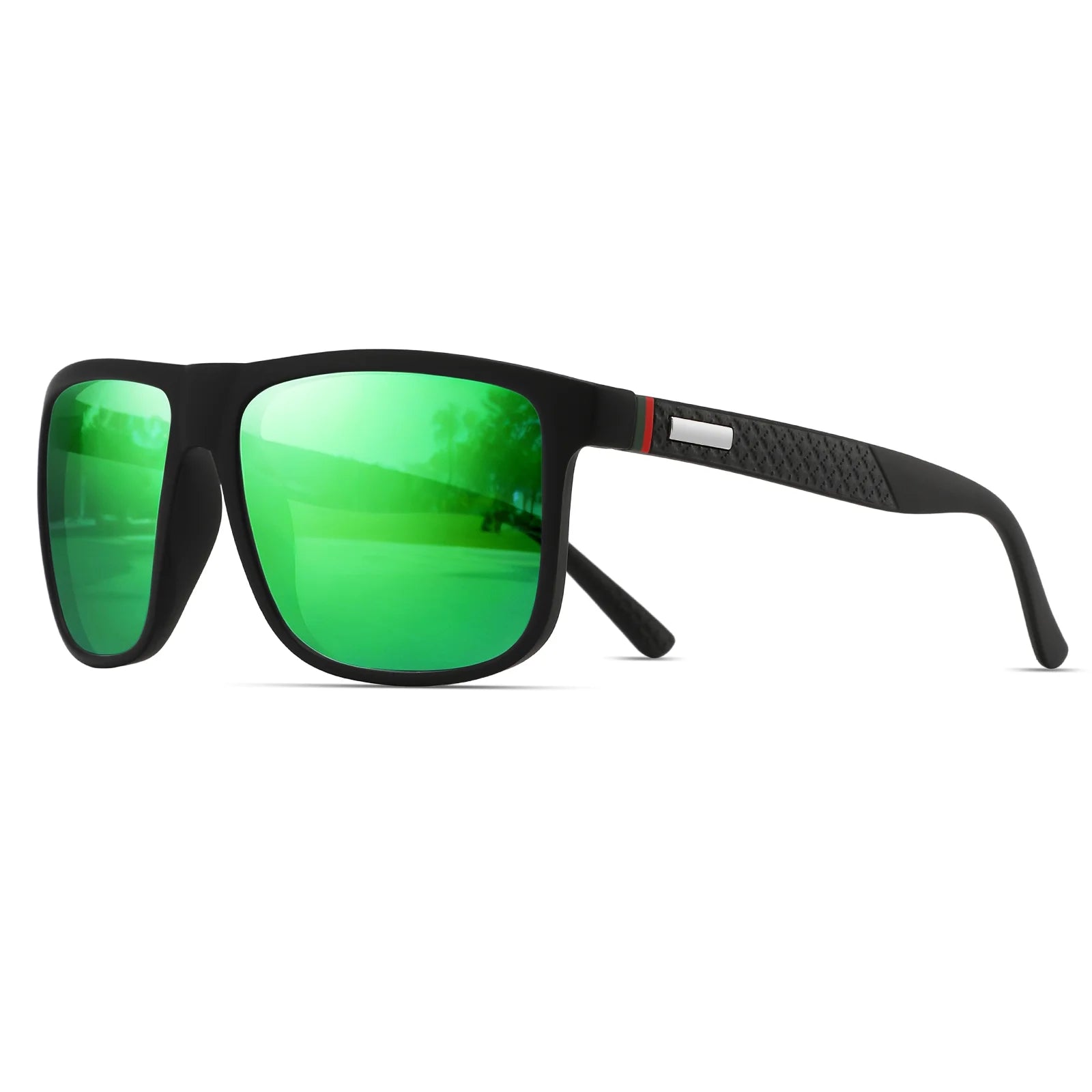 Vintage Fyrkantiga Solglasögon Män Kvinnor Lyxigt Varumärke C4-grönspegel