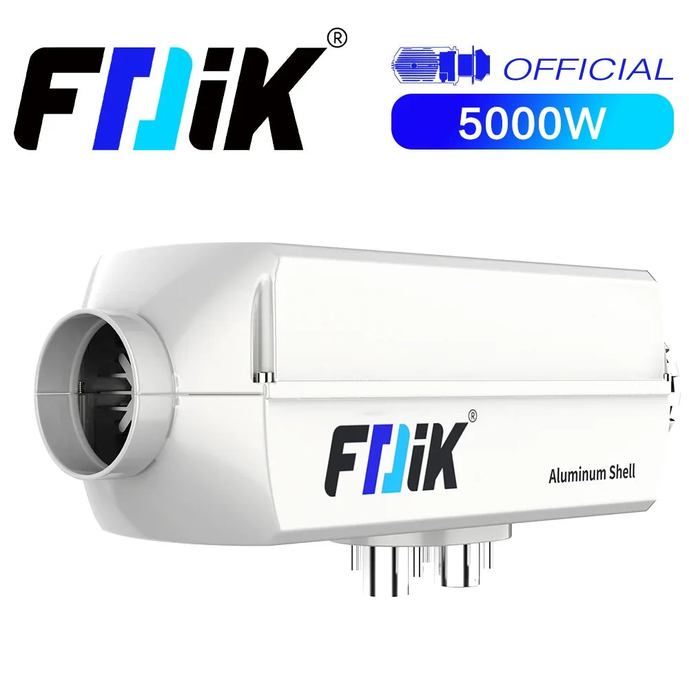 FDIK 5KW Dieselvärmare 12V/24V med Bluetooth-app – Aluminiumskal för Bil, Lastbil, Båt & Husbil