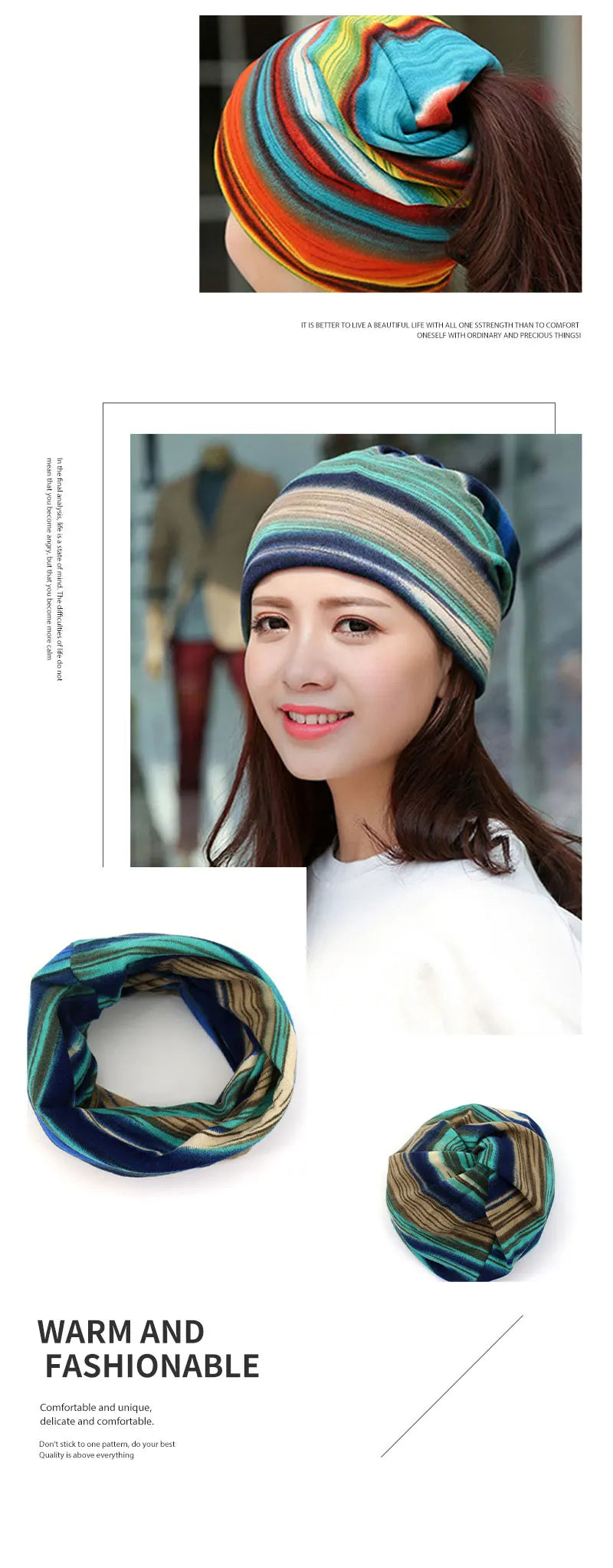 Tunn Stickad Mössa - Multifunktionell Beanie Höst & Vinter | Unisex Dam & Herr