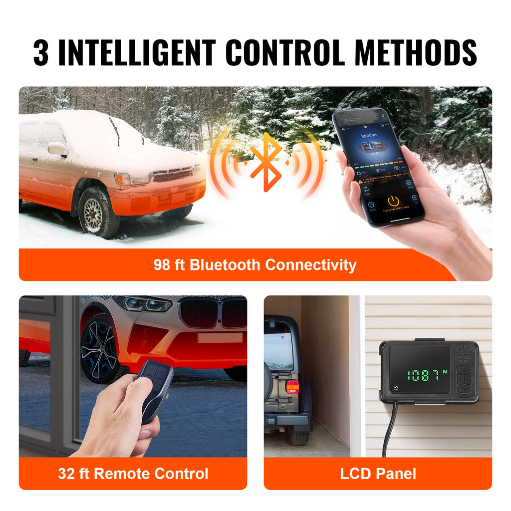 Diesel Luftvärmare 8KW 12V med Bluetooth och LCD-Display för Husbil, Husvagn och Båt.