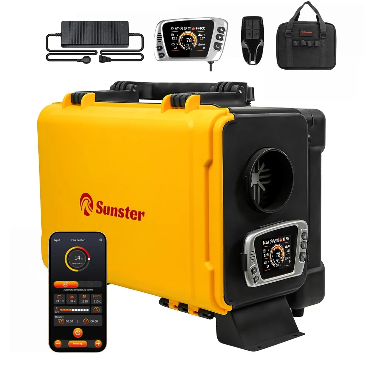 8KW Dieselvärmare 12V/220V med Bluetooth & Intern Cirkulation – Bil, Husbil, Tält