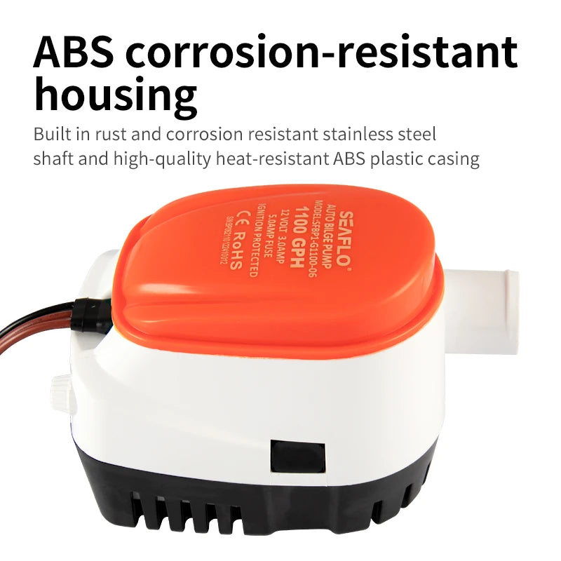 Premium Marin Länspump 12V/24V - Automatisk Dykbar Pump för Båt & Yacht