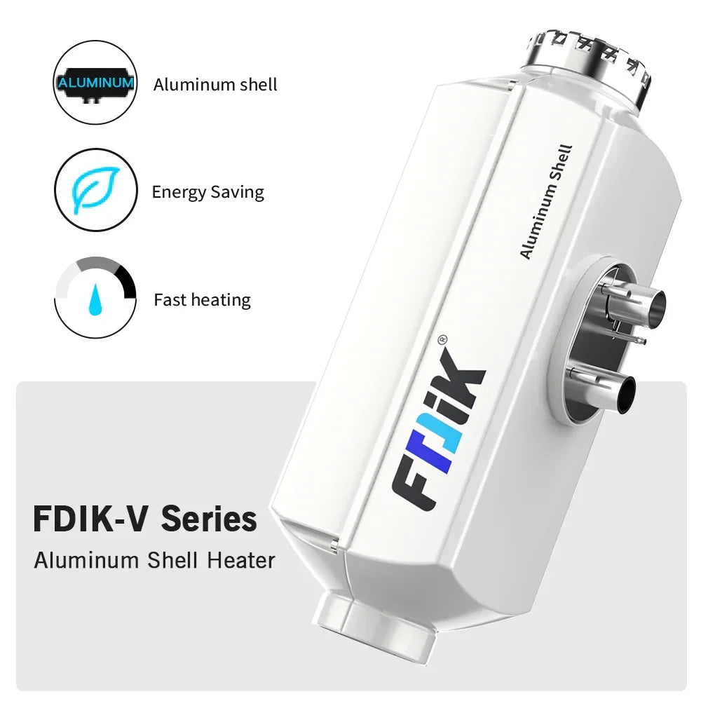 FDIK 5KW Dieselvärmare 12V/24V med Bluetooth-app – Aluminiumskal för Bil, Lastbil, Båt & Husbil
