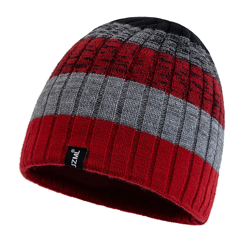 JZML Randig Vintermössa - Unisex Beanie för Skidåkning & Outdoor | Dam & Herr