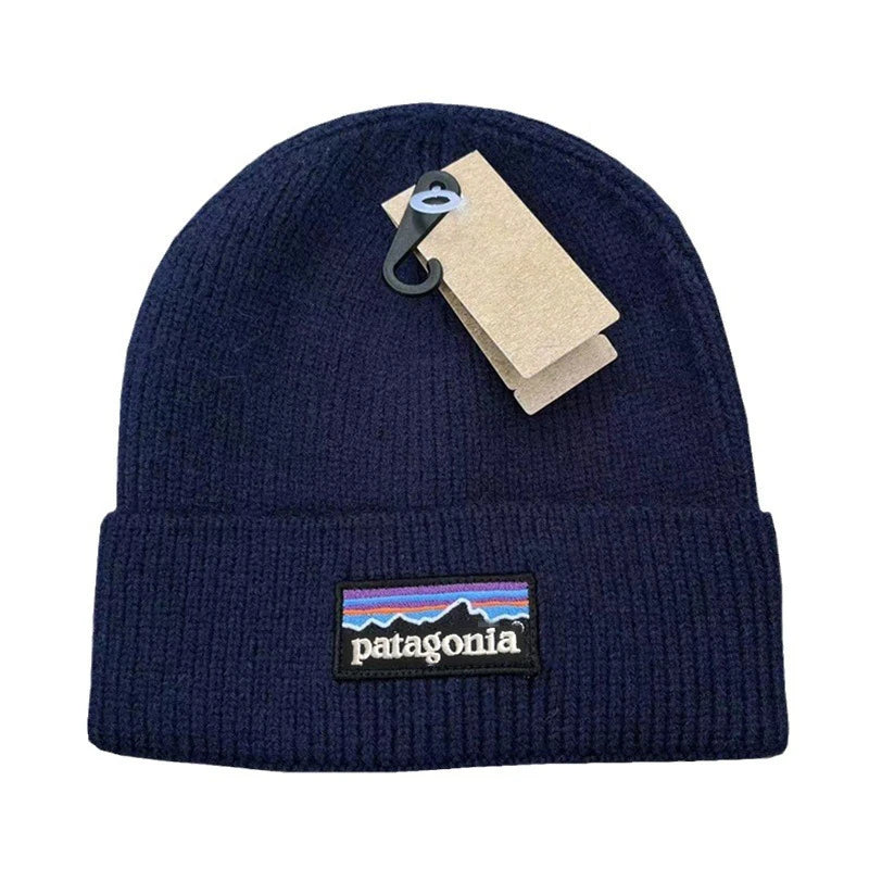 Unisex Knitted Wool Hats Winter Knitting Thick Beanie Hat Double Layer Solid Color Velvet Warm Bonnet Cap 1