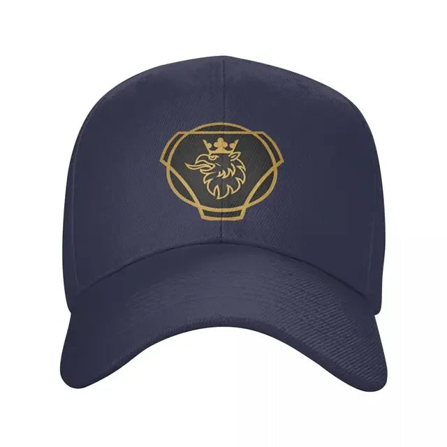 Sverige Lastbil Saab Scania Logo Keps - Andningsbar Dad Hat Snapback Navy Blue Baseball Cap