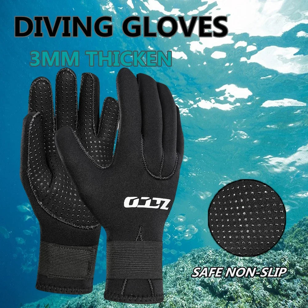 3mm Neoprene Diving Gloves Mens Womens Non-slip Swimming Gloves Black Warm Wetsuit Gloves for Kayak Surfing Snorkeling Hunting d