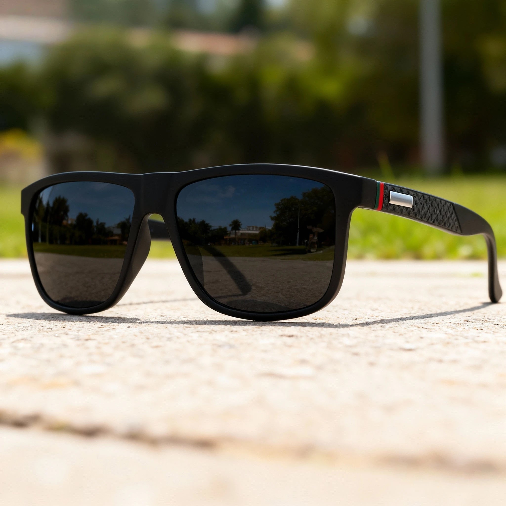 Vintage Fyrkantiga Solglasögon Män Kvinnor Lyxigt Varumärke