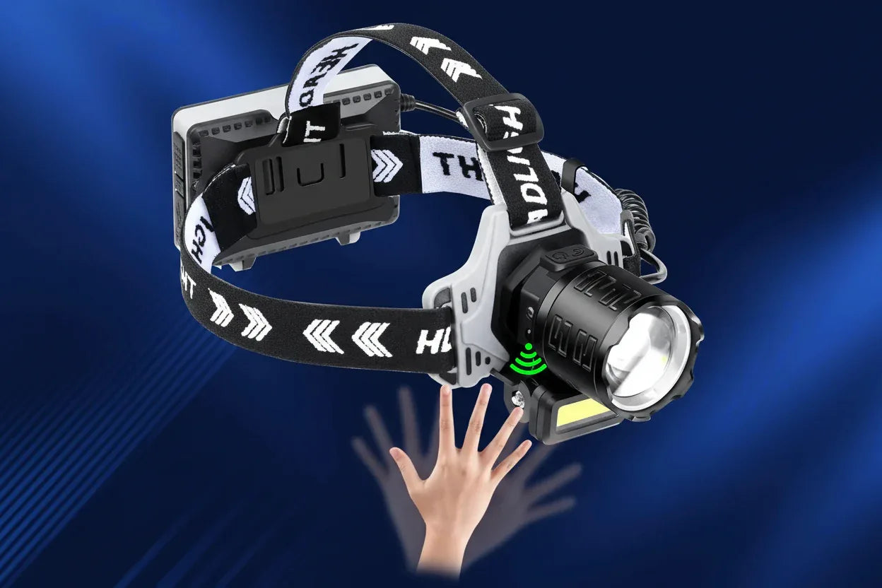 Kraftfull LED Pannlampa 120000lm - USB Laddbar med Sensor & Powerbank.