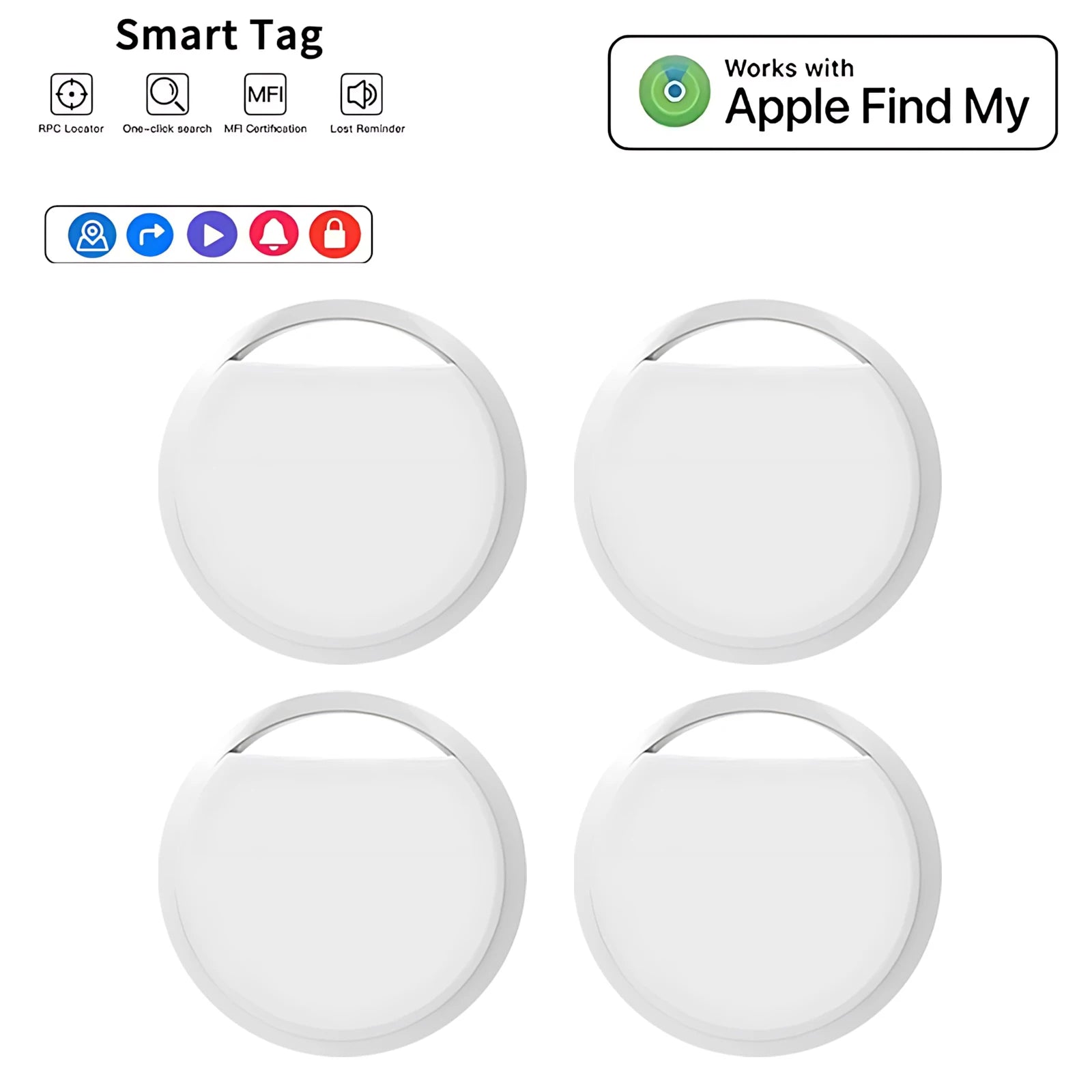 Mini GPS Tracker 2-Pack för iPhone - Apple Find My | MFI-Certifierad Bluetooth Spårare