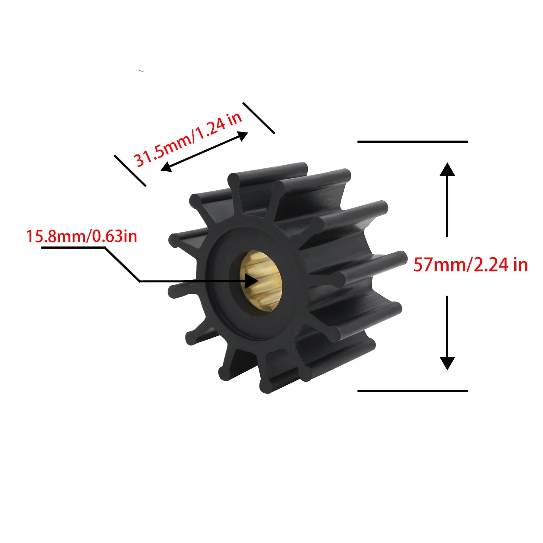 Impeller Kit 09-1027B för Johnson & Yanmar - Marinvattenpump Reservdel