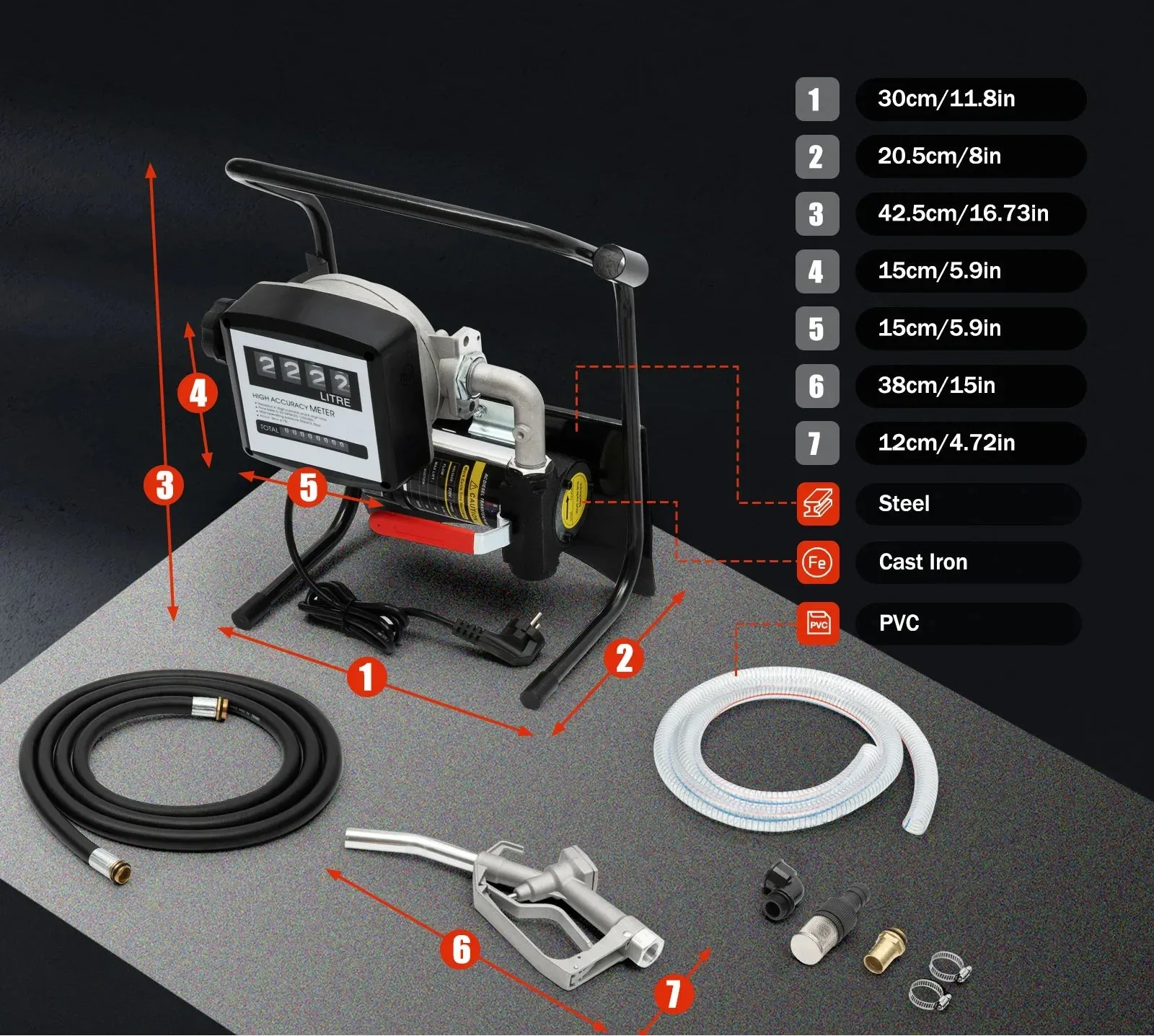 Elektrisk Dieselpump 220V 200W - Bärbar Bränslepump med Automatisk Pistol