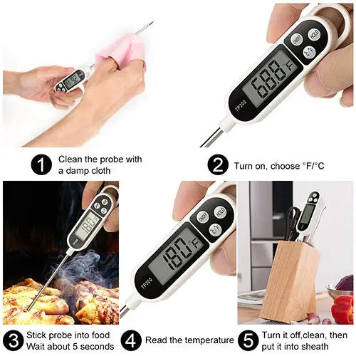 Digital Instant Read Meat Thermometer Kitchen Cooking Food Candy Thermometer for Oil Deep Fry BBQ Grill Smoker Thermometer