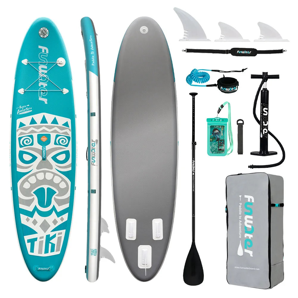 Funwater 320cm Uppblåsbar SUP-bräda 10'6" Stand Up Paddleboard Tiki Design SUPFW04A Tyskland (2–5 dagar)