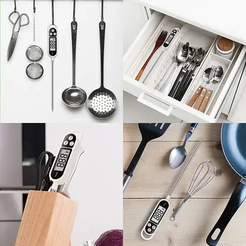 Digital Instant Read Meat Thermometer Kitchen Cooking Food Candy Thermometer for Oil Deep Fry BBQ Grill Smoker Thermometer