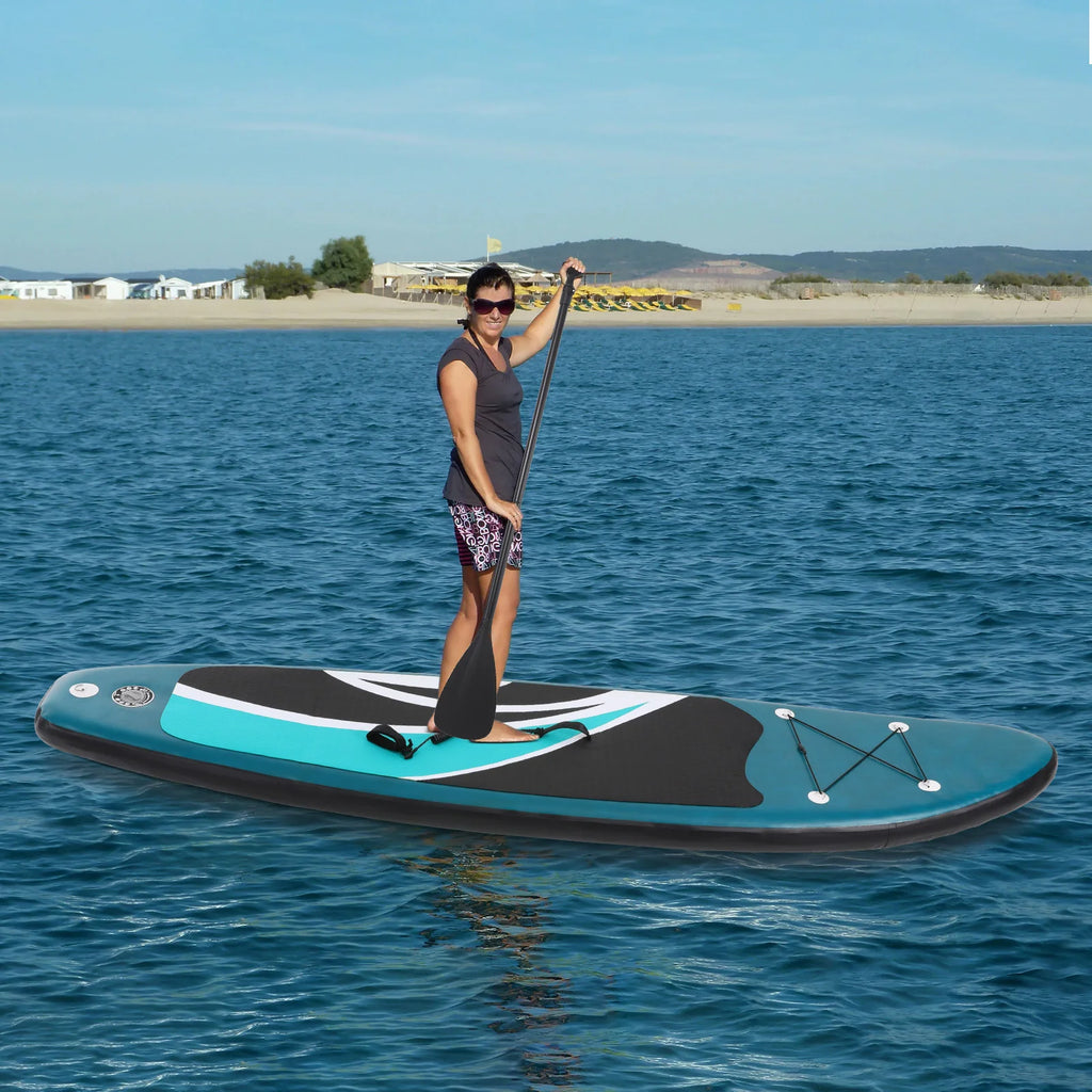 Inflatable Stand up Surfboard Set| 305*76*10cm Anti-slip Surface Portable Supboard Paddle Board| Surfboard+Pump+Paddle+Fin
