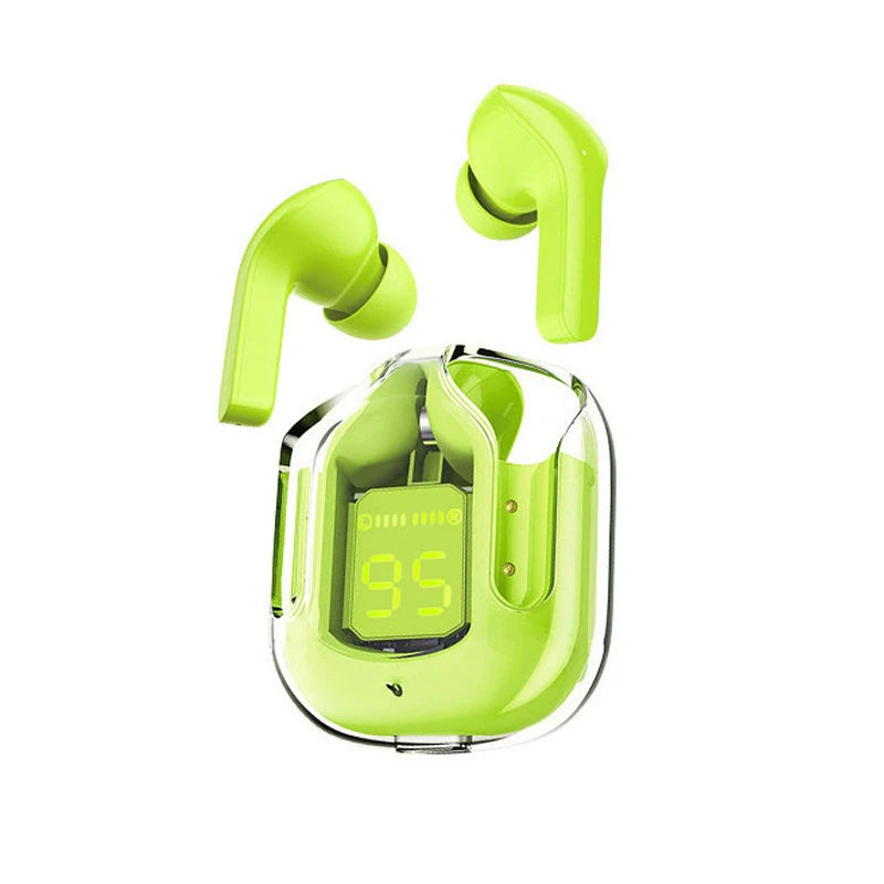 BT30 Air Trådlösa Bluetooth Earphones TWS - Transparent Design med LED Digital Batteriindikator & Stereo Sound - Perfekt för Sport & Arbete.