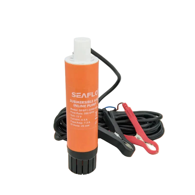 12V 500GPH Marin Inline Dränkbar Pump för Båt - Vatten & Diesel Transfer