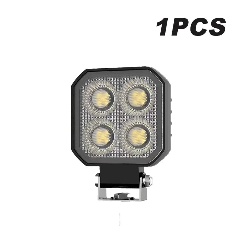 3 Inch 4 LED Rectangle Floodlight 9-32V 18W Car led Work Light For Jeep Truck Boat Tractor ATV Offroad 4X4 Barra LED Headlight 1st