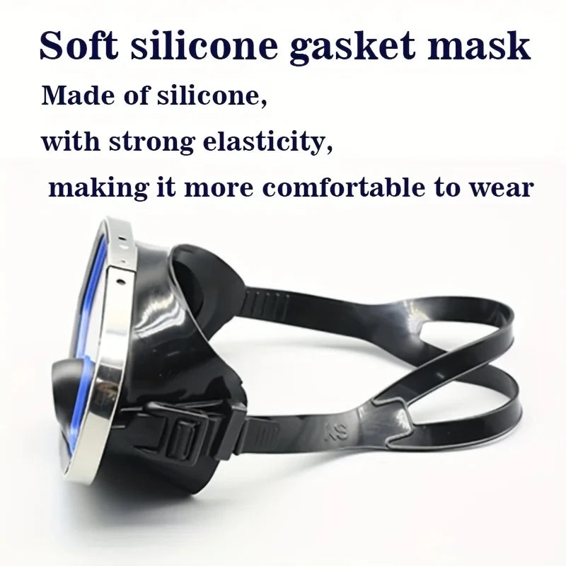 Professional Large Frame Diving Mask , With Nasal Valve, Adult,Swimming Goggles, Anti-fog Diving Goggles, Snorkeling Equipment