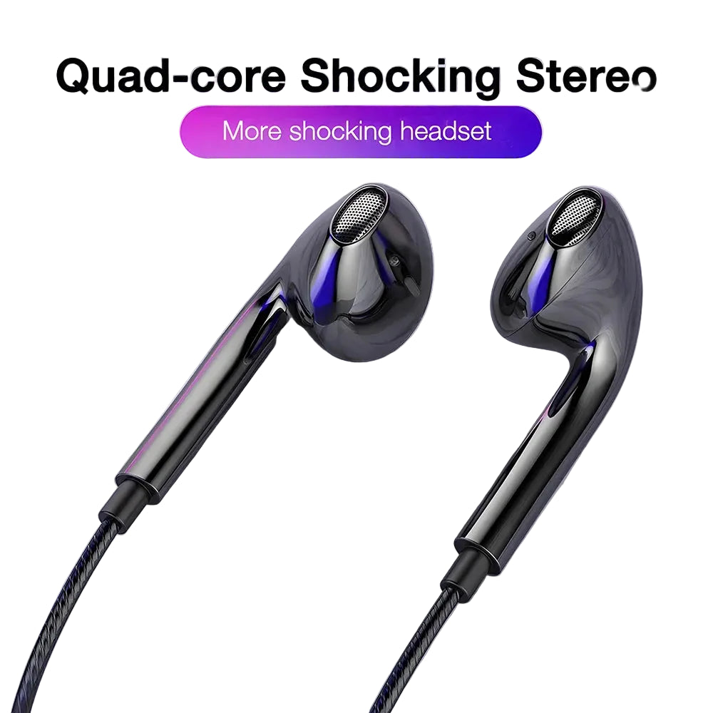 Trådbundna USB-C Hörlurar med Mikrofon - Stereo In-Ear Headset för Gaming & Musik