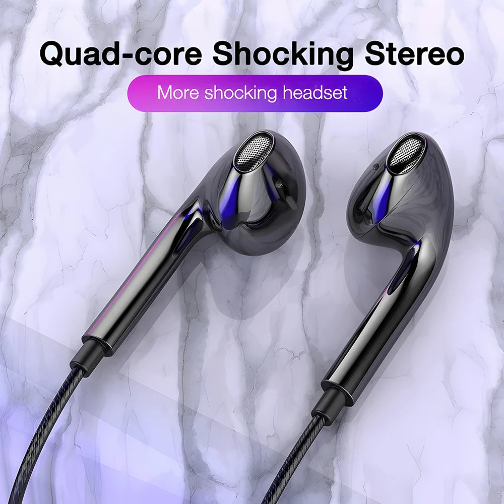Trådbundna USB-C Hörlurar med Mikrofon - Stereo In-Ear Headset för Gaming & Musik