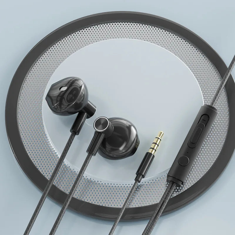 Type-C/3.5mm Kabelanslutna Hörlurar - Dubbel Bass In-Ear med Mikrofon & Karaoke