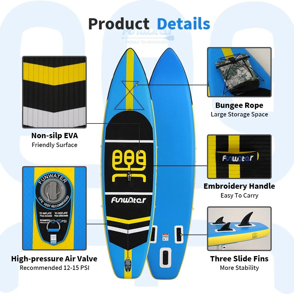Uppblåsbar SUP Paddleboard - Premium Stand Up Paddle Board för Fiske och Fritid