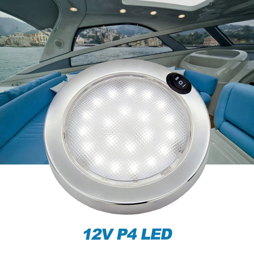12V LED Båttaklampa – Vit/Röd Inomhusbelysning för Husbil, Husvagn & Båt – 30st P4 LED för Ljusstark, Effektiv Belysning