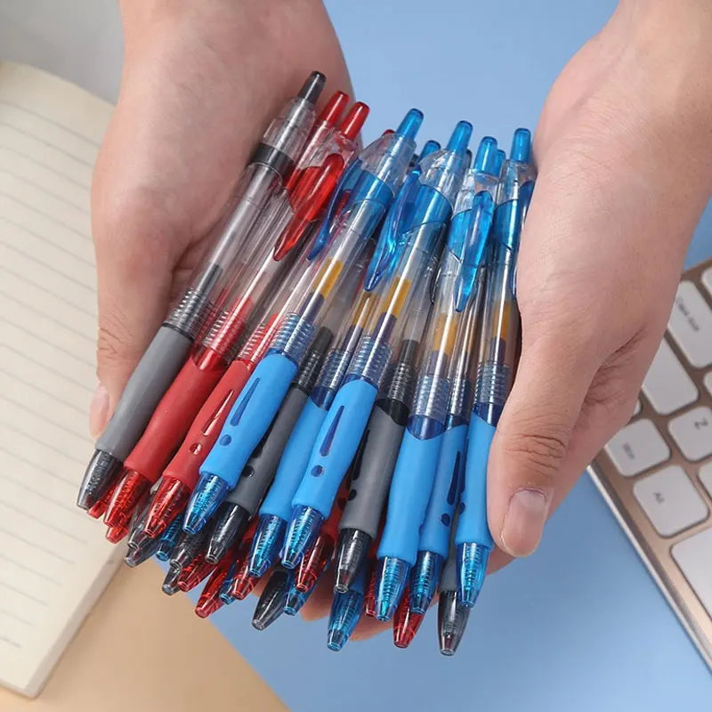 13/30pcs Retractable Gel Pens Set Black/Red/Blue Ink Ballpoint for Writing Refills Office Accessories School Supplies Stationer
