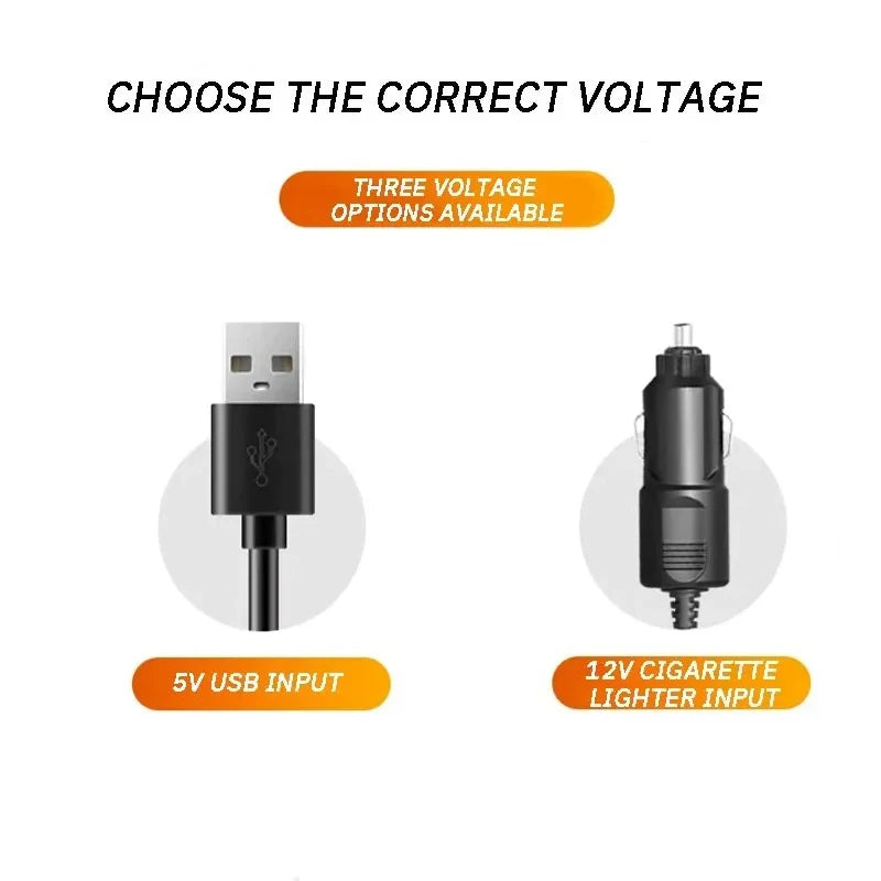 Tyst Bärbar Mini USB fläkt 5V 12V – Dubbelhuvud, 360° Justerbar Kylning