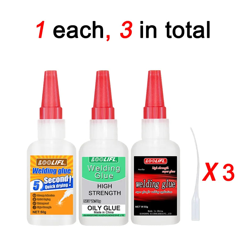 LOOLIFL Extrastark Svetsande Lim 50g - Universellt Metallim för Metall Resin Keramik Glas Trä Plast