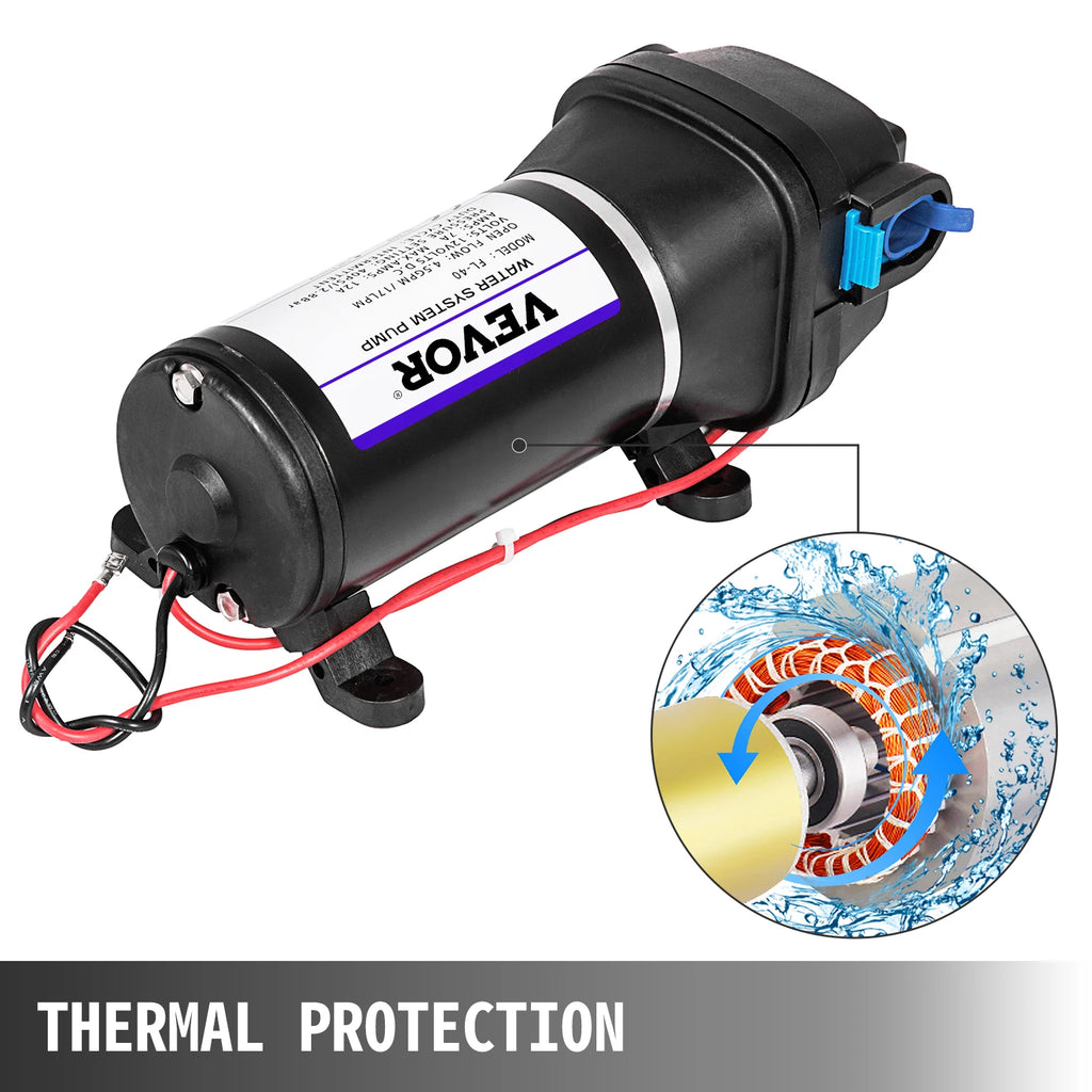 VEVOR 12V Membranvattenpump - Högpresterande Automatisk Pump