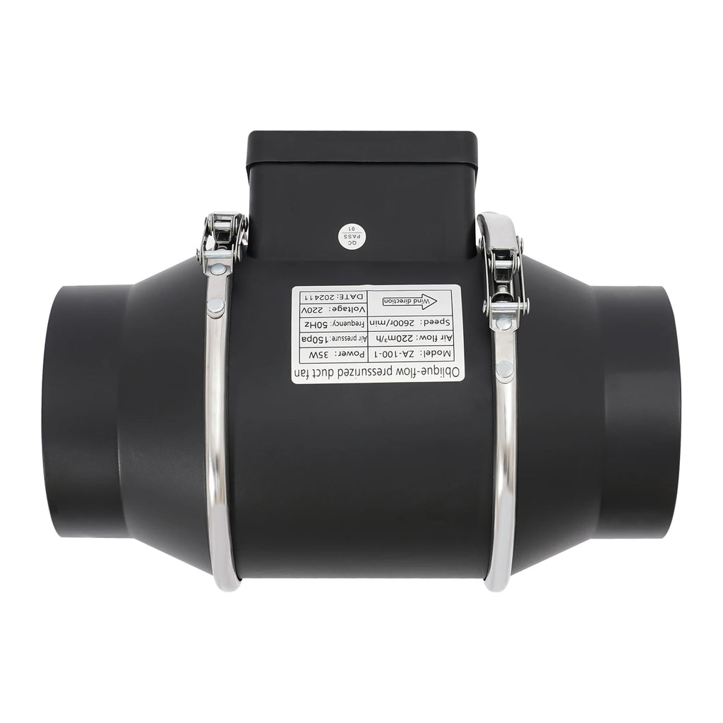Pipe Exhaust Fans | 220V 35W Low Noise Duct Ventilation Fan for Kitchen/Bathroom/Warehouse | 220m³/h Wall Exhaust Duct Fan