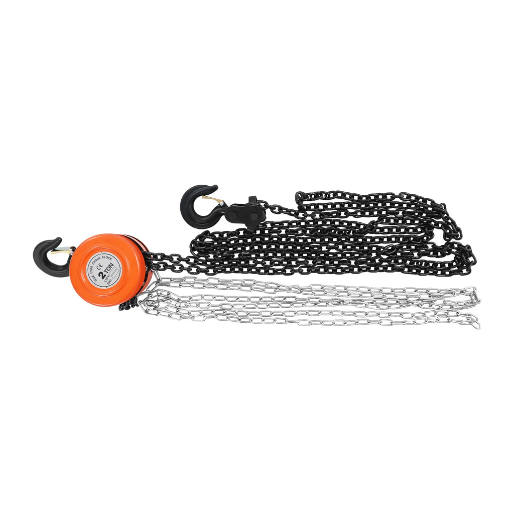 Manuell kedjetelfer med lyftkapacitet upp till 2 ton. Tillverkad av slitstarkt manganstål med roterande krok för säker och stabil lyftning. Perfekt för verkstäder, garage, lager och industriellt bruk . orange 2 Ton Tyskland