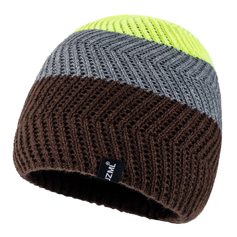 JZML Randig Vintermössa - Unisex Beanie för Skidåkning & Outdoor | Dam & Herr