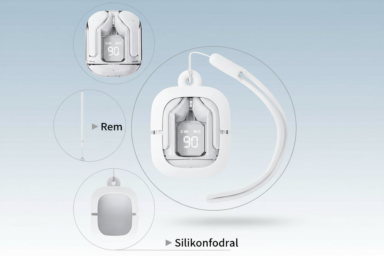 T2 TWS Gaming Earbuds - Bluetooth 5.3 Brusreducering HiFi Stereo + GRATIS Skyddsfodral & Halsband.