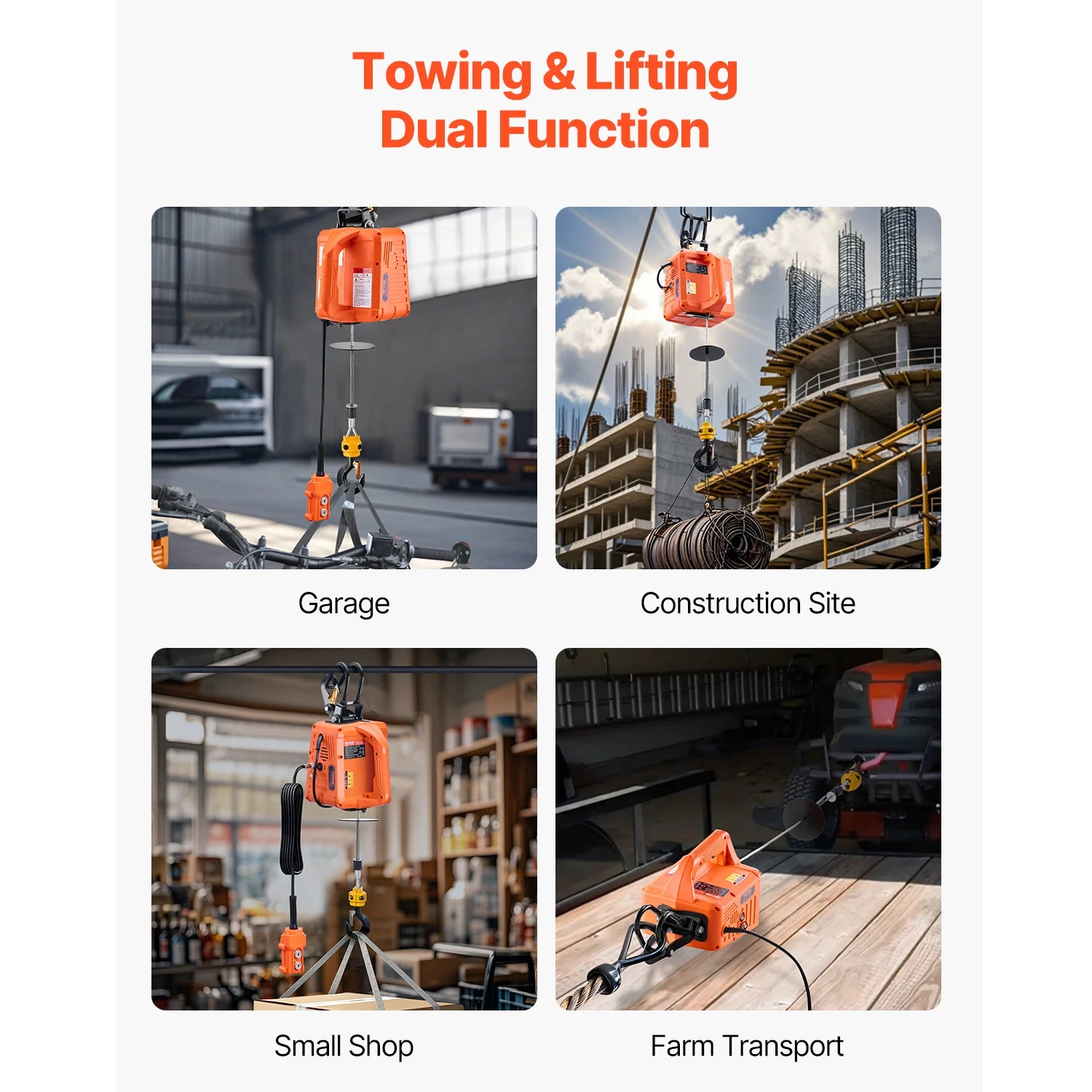 Elektrisk Vinsch 500kg - Professionell Lyftvinsch 1500W