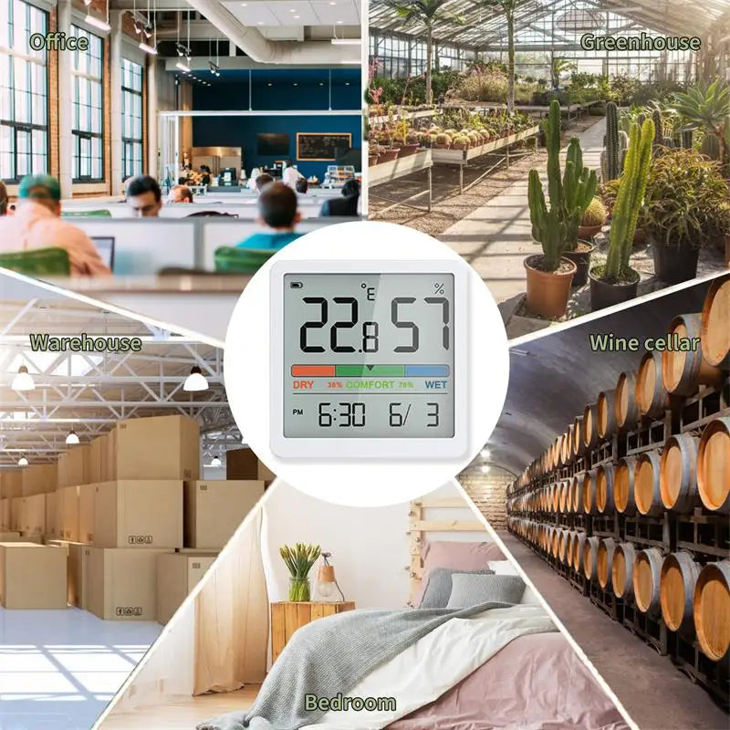 Smart Digital Termometer & Hygrometer med Klimatindikator - LCD Väderstation
