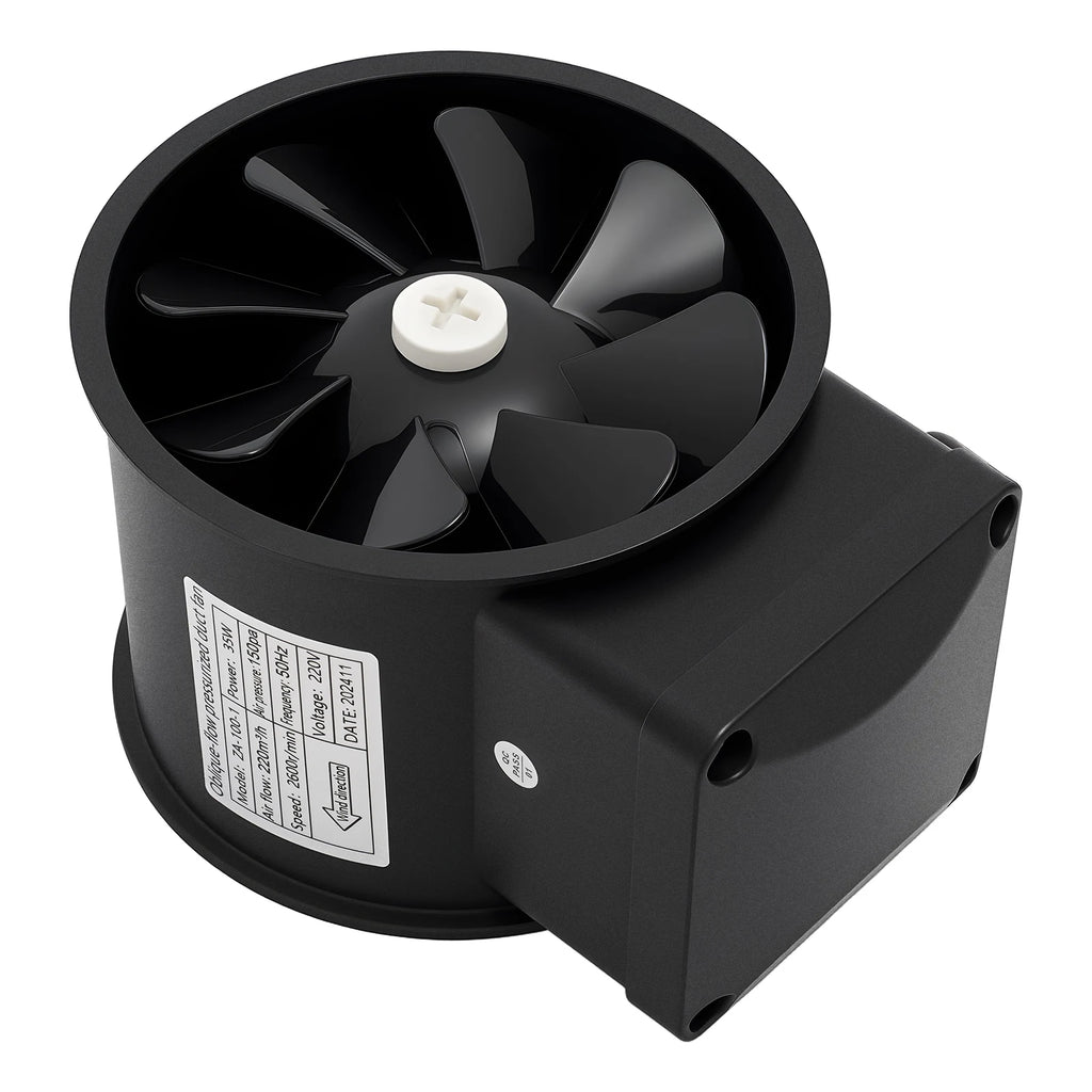 Pipe Exhaust Fans | 220V 35W Low Noise Duct Ventilation Fan for Kitchen/Bathroom/Warehouse | 220m³/h Wall Exhaust Duct Fan