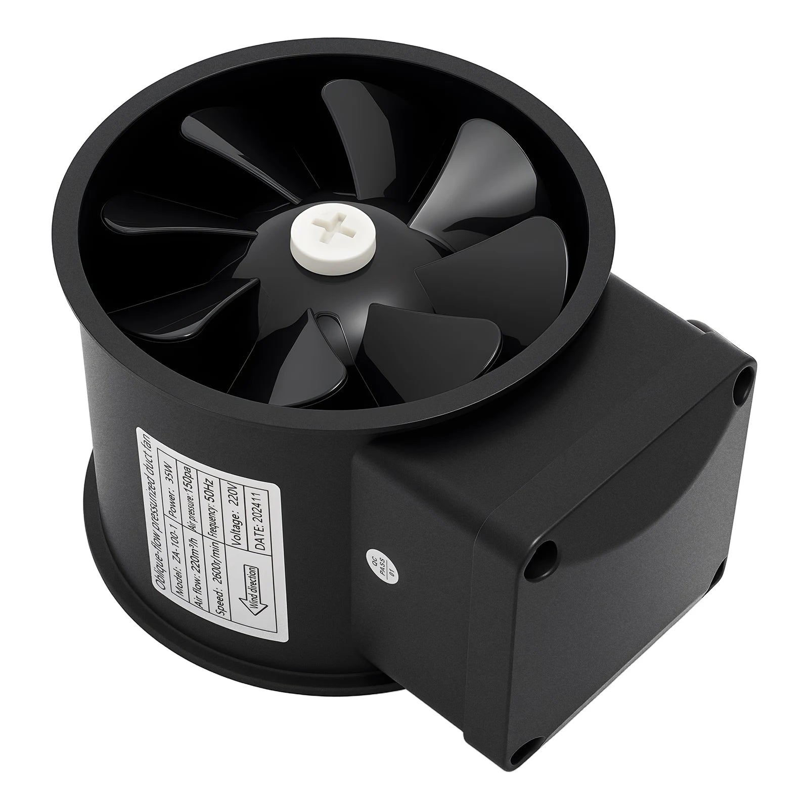 Pipe Exhaust Fans | 220V 35W Low Noise Duct Ventilation Fan for Kitchen/Bathroom/Warehouse | 220m³/h Wall Exhaust Duct Fan