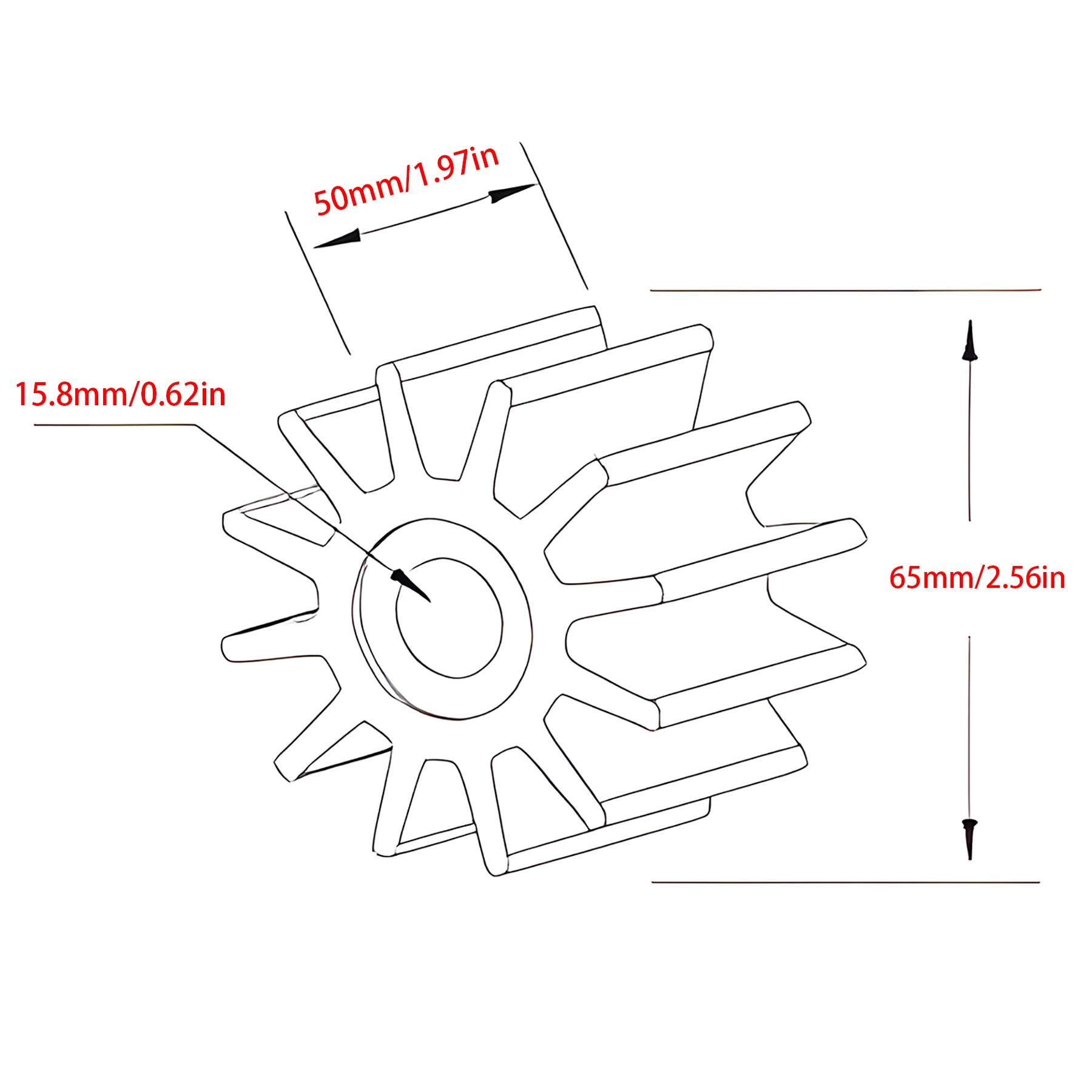 Impeller Kit 920-0001 för Jabsco Motorvattenpump - Universell Ersättning