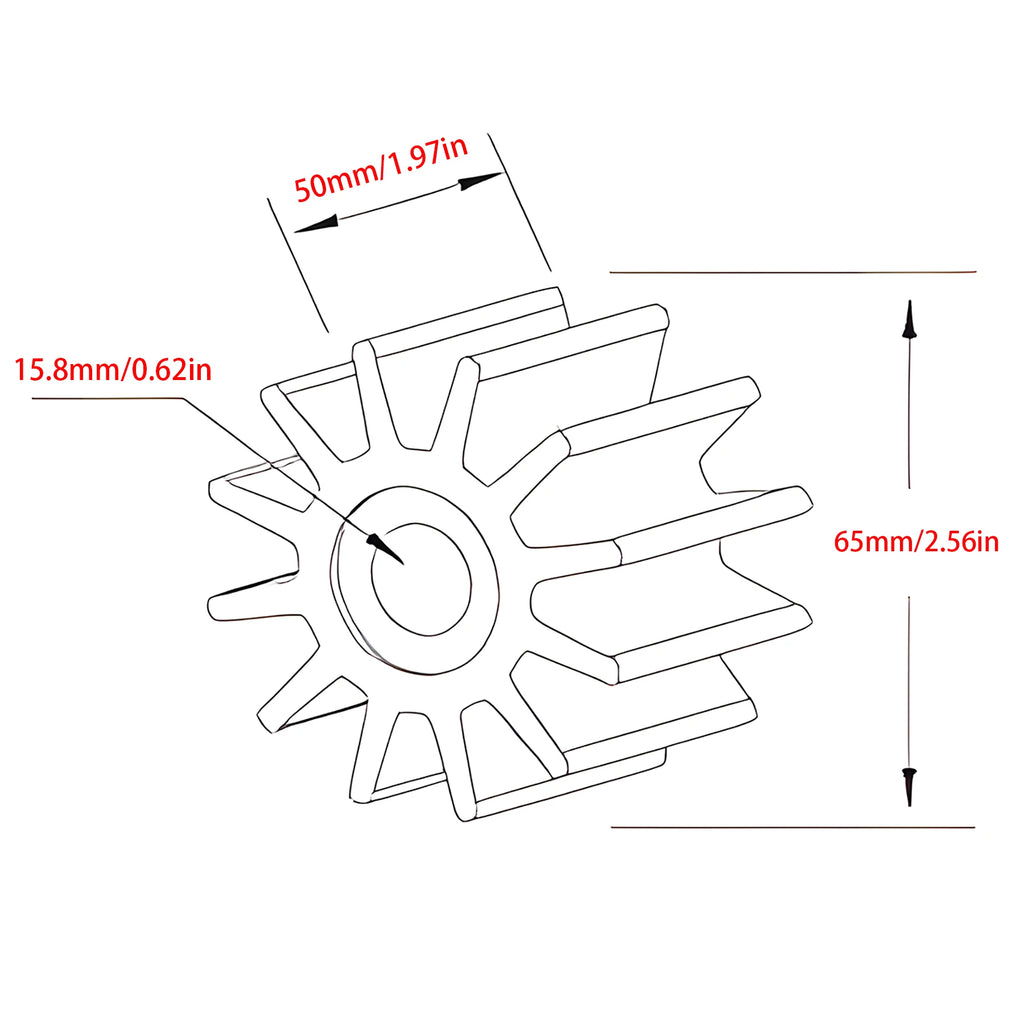 Impeller Kit 3841697 för Volvo Penta D4 D5 D7 MD31 MD41 MD42 Dieselmotorer