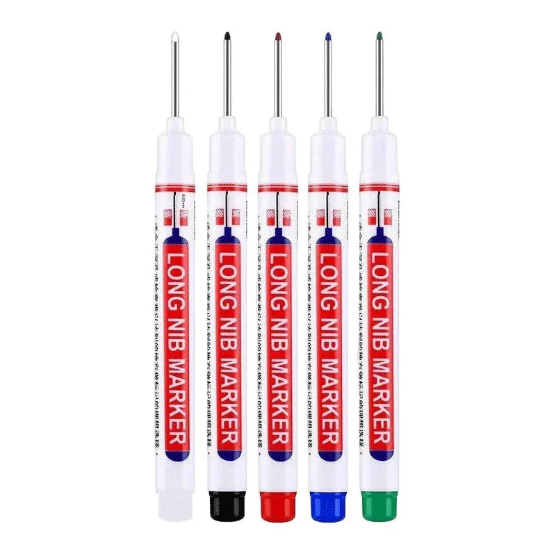 4Pcs/Set 20mm Deep Hole Long Nib Head Markers For Metal Perforating Pen Waterproof Bathroom Woodworking Decoration Multi-Purpose