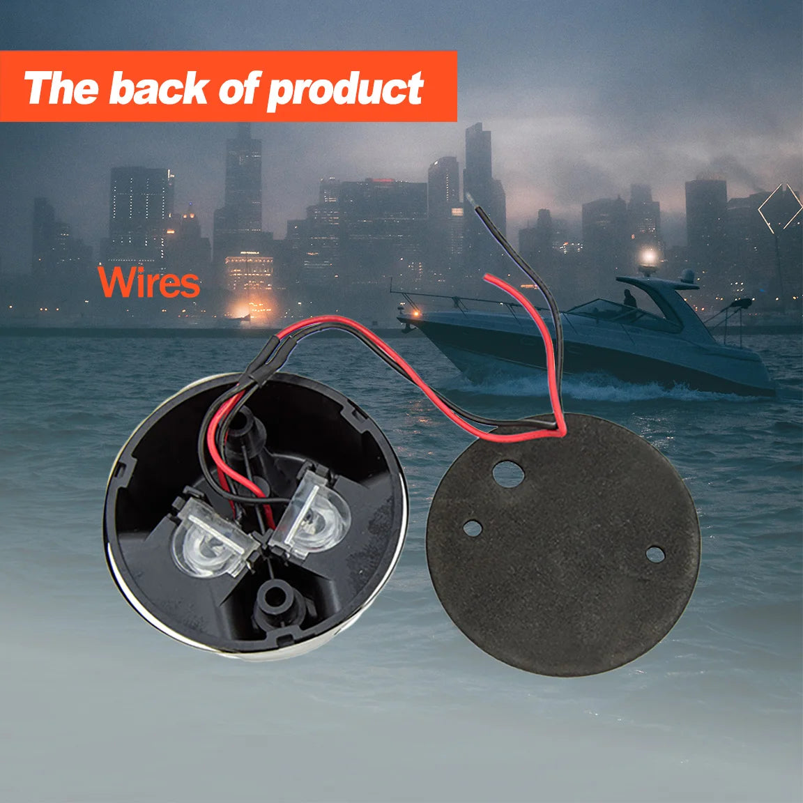 12V LED Bi-Color Bogljus - Däcksmonterad Navigationslampa i Rostfritt Stål för Båt Yacht Pontoon