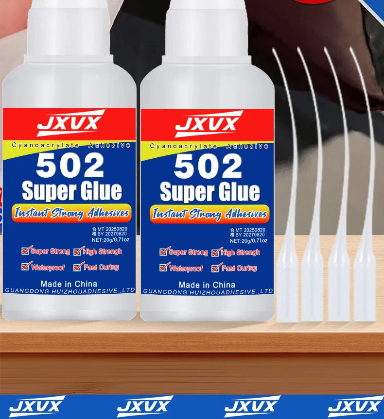 10-pack 502 Superlim Snabbtorkande Cyanoacrylat - Universellt Lim för Läder Gummi Glas Trä Metall