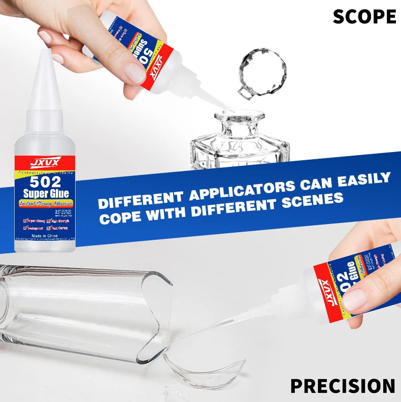 10-pack 502 Superlim Snabbtorkande Cyanoacrylat - Universellt Lim för Läder Gummi Glas Trä Metall